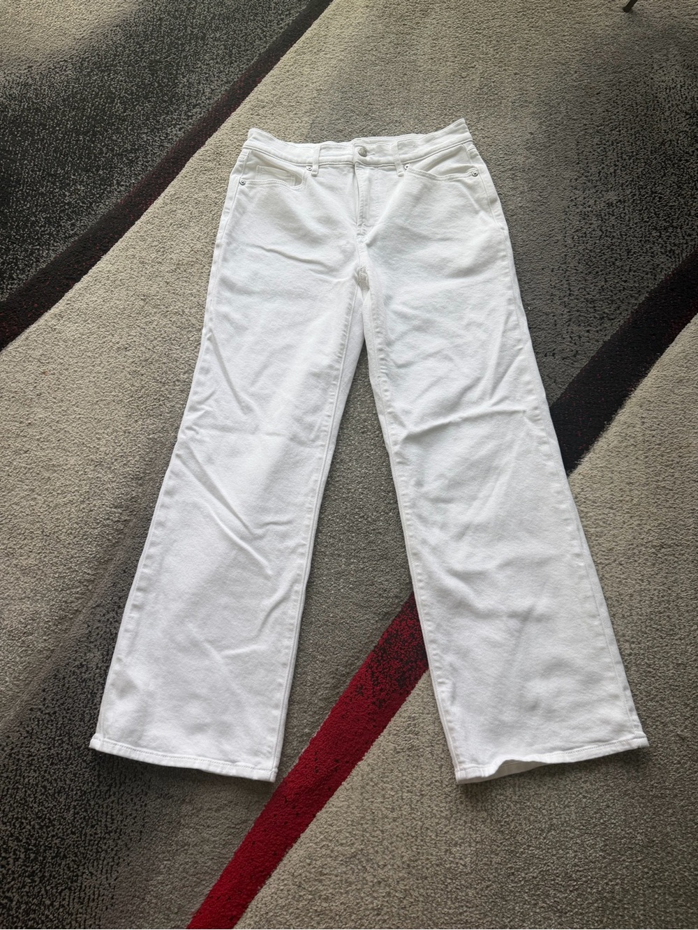 Rivete LOFT White Wide Leg High Rise Jeans
